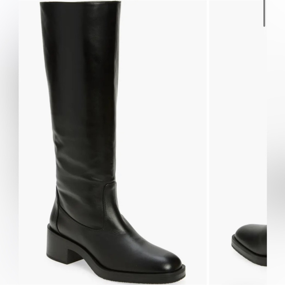 Stuart Weitzman Black Leather Kaia Boots Knee High Tall Long 10.5